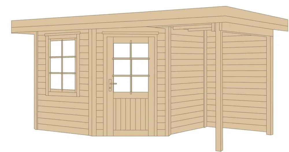 Weka Gartenhäuser & Gerätehäuser - Designhaus 213 A Gr.1, ca. B442/H237/T278 cm Rot