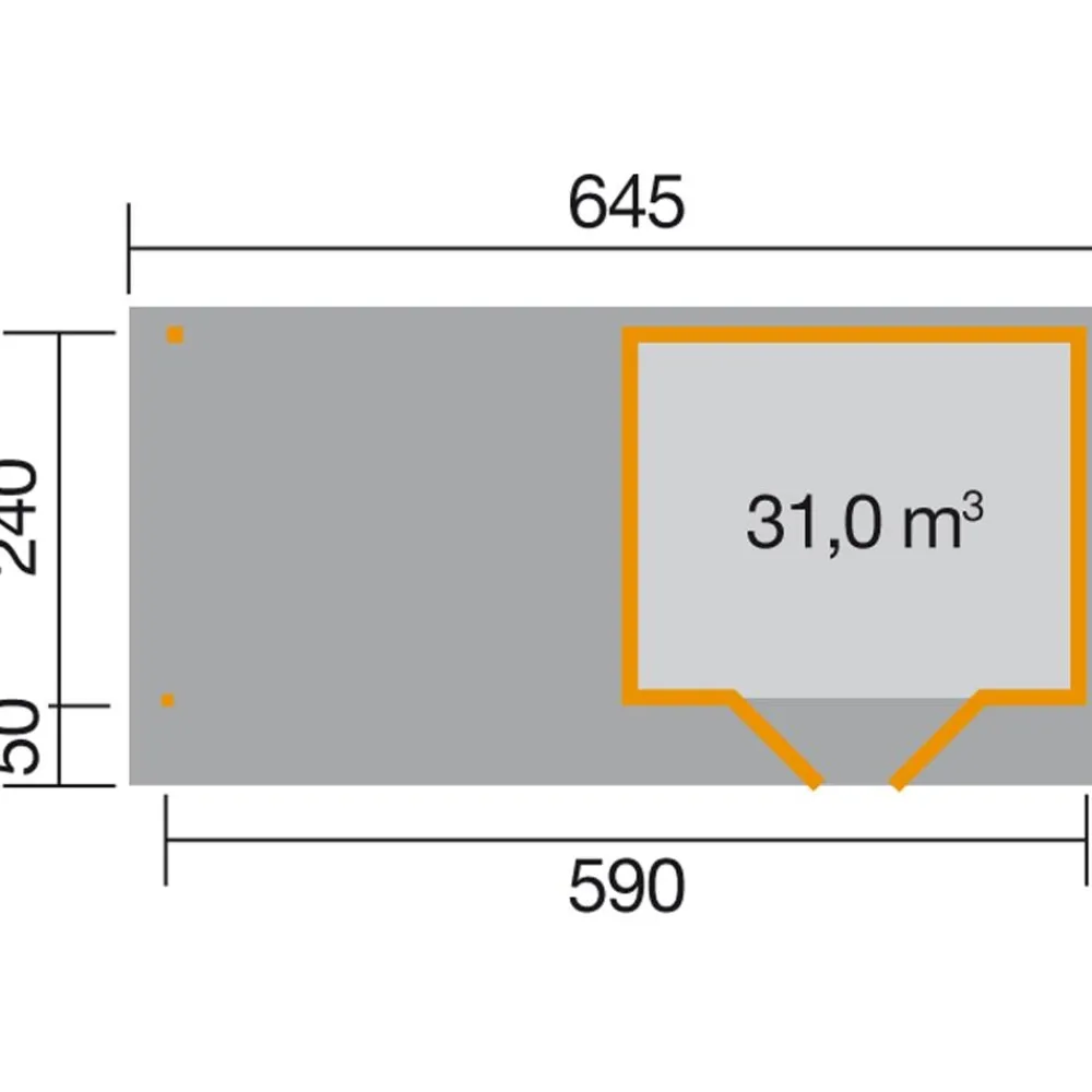 Weka Designhaus 126 B+ Gr. 1, ca. B645/H247/T316 cm Rot Clearance