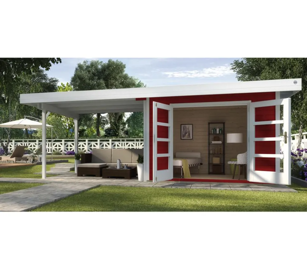 Weka Designhaus 126 B, Gr. 1, ca. B645/H225/T316 cm Rot Hot