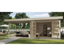 Weka Gartenhäuser & Gerätehäuser - Designhaus 126 B, Gr. 1, ca. B645/H225/T316 cm Natur