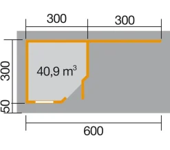 Weka Designhaus 213 B Gr.2, ca. B646/H237/T338 cm Dunkelgrau Clearance