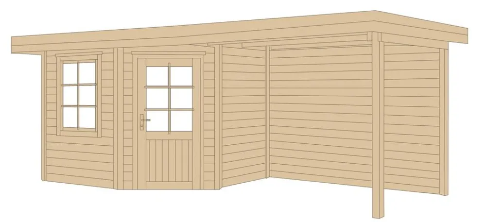Weka Gartenhäuser & Gerätehäuser - Designhaus 213 B Gr.1, ca. B586/H237/T278 cm Rot