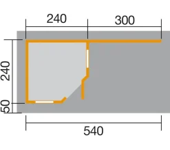 Weka Designhaus 213 B Gr.1, ca. B586/H237/T278 cm Schwarz Hot