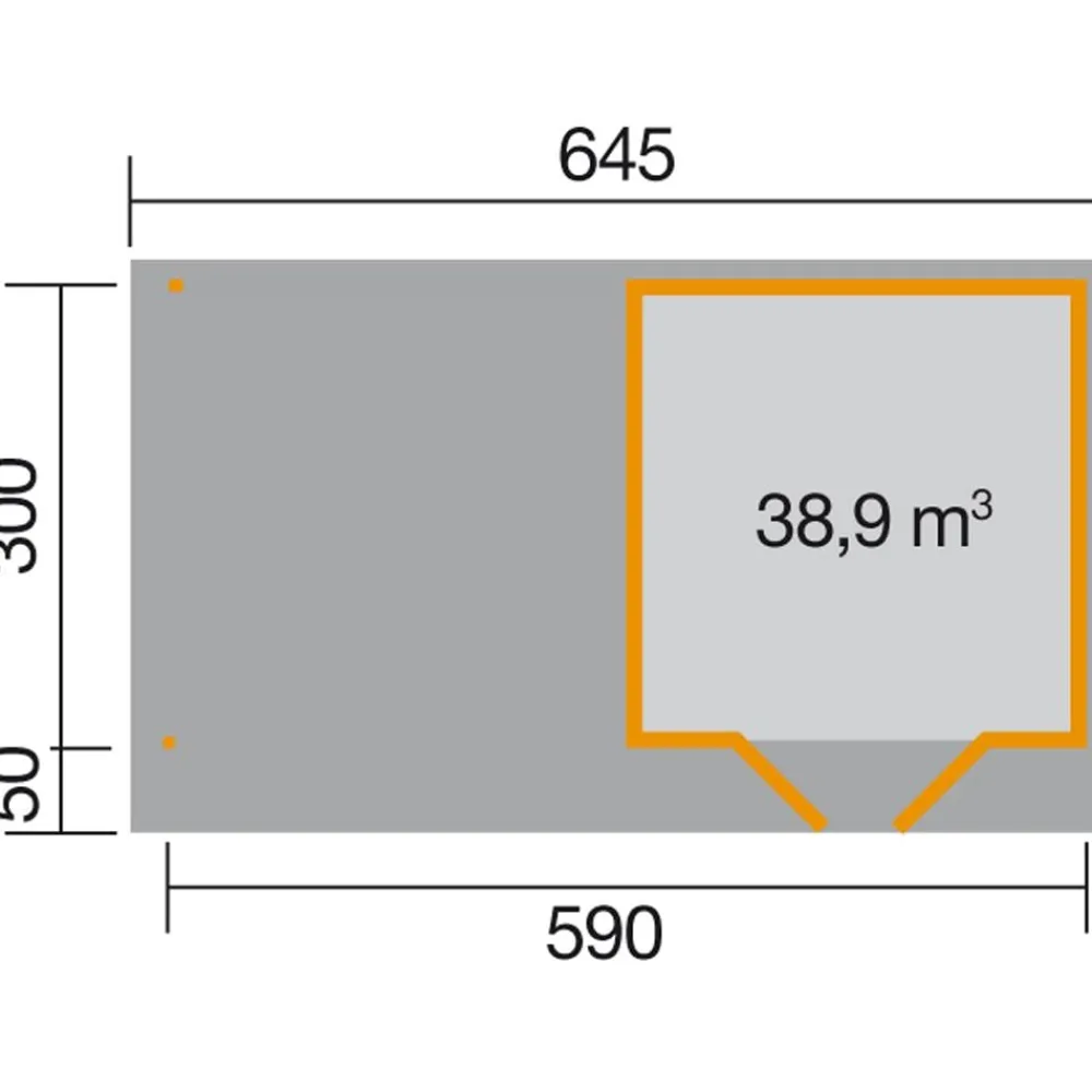 Weka Designhaus 126 B+ Gr. 2, ca. B645/H247/T377 cm Natur Sale