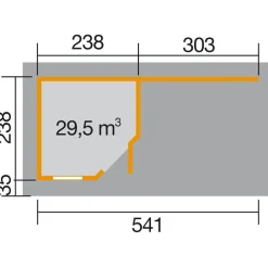 Weka Designhaus 213 B+ Gr. 1, ca. B585/H259/T279 cm Natur Outlet