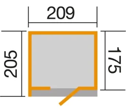 Weka Gartenhäuser & Gerätehäuser - Designhaus 262, ca. B214/H218/T215 cm Dunkelgrau