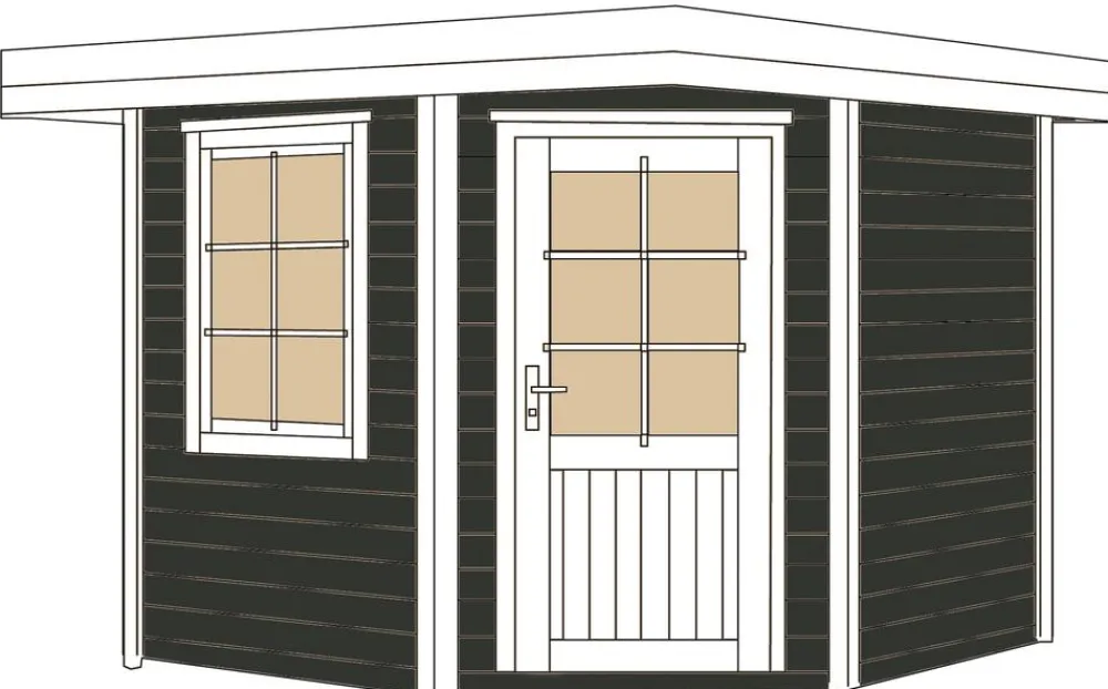 Weka Designhaus 213 Gr.1, ca. B278/H237/T278 cm Dunkelgrau