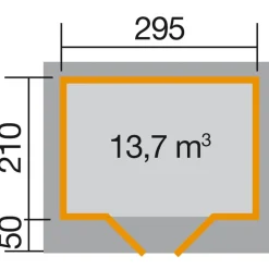 Weka Gartenhäuser & Gerätehäuser - Designhaus 126+ Gr. 1, ca. B361/H247/T286 cm Hellgrau
