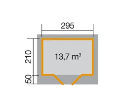 Weka Gartenhäuser & Gerätehäuser > Designhaus 126 Gr.1, ca. B361/H225/T286 cm