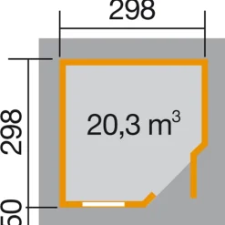Weka Designhaus 213+ Gr. 2, ca. B338/H259/T338 cm Rot Outlet