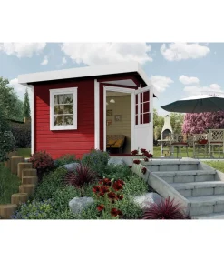 Weka Gartenhäuser & Gerätehäuser - Designhaus 213+ Gr. 1, ca. B278/H259/T278 cm Rot
