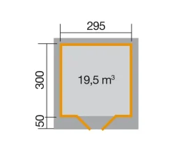 Weka Designhaus 126 Gr.3, ca. B356/H225/T377 cm Dunkelgrau Hot