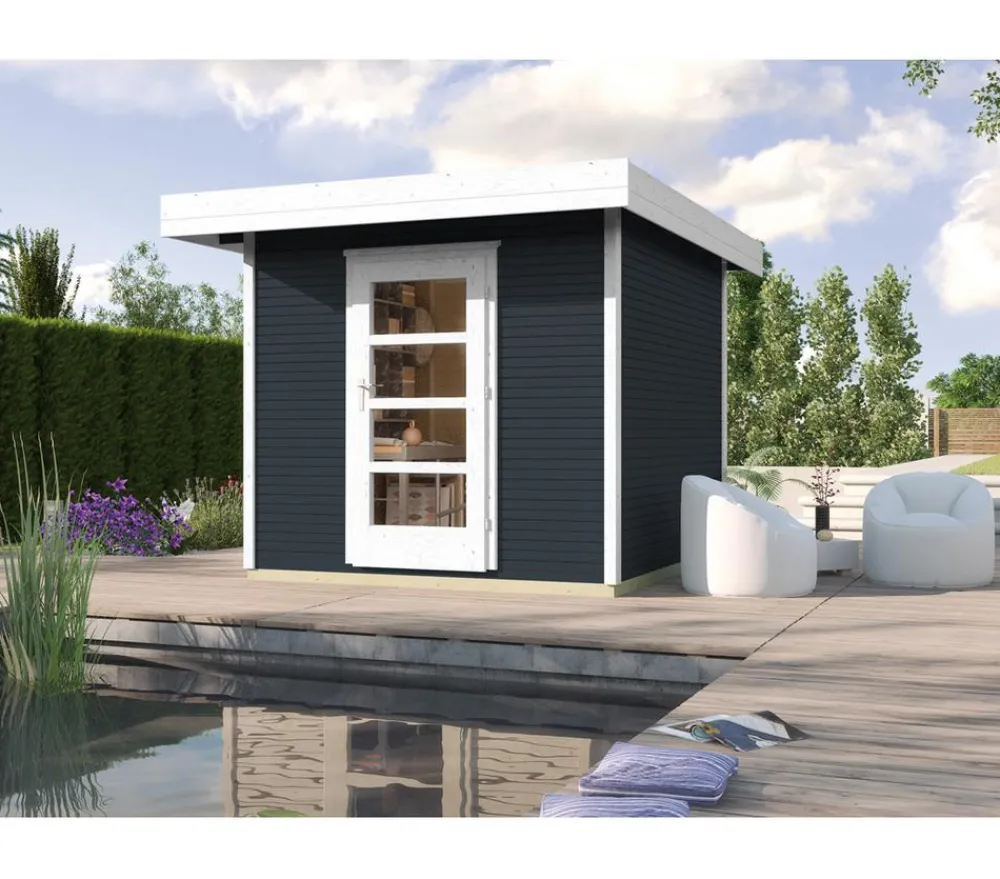 Weka Gartenhäuser & Gerätehäuser - Designhaus Line 172 Dunkelgrau