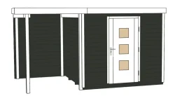 Weka Gartenhäuser & Gerätehäuser - Designhaus Line 413 A Gr.2, ca. B460/H244/T310 cm Dunkelgrau