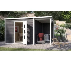 Weka Gartenhäuser & Gerätehäuser - Designhaus Line 413 A Gr.2, ca. B460/H244/T310 cm Dunkelgrau