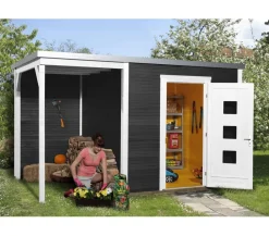 Weka Gartenhäuser & Gerätehäuser > Designhaus Line 413 A Gr.1, ca. B410/H244/T260 cm