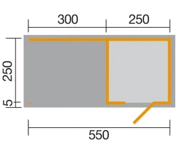 Weka Designhaus Line 413 B Gr.1, ca. B560/H244/T260 cm Natur Best