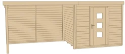 Weka Gartenhäuser & Gerätehäuser - Designhaus Line 413 B Gr.2, ca. B610/H244/T310 cm Natur