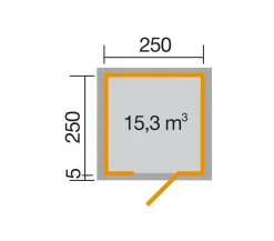 Weka Gartenhäuser & Gerätehäuser > Designhaus Line 413 Gr.1, ca. B260/H244/T260 cm