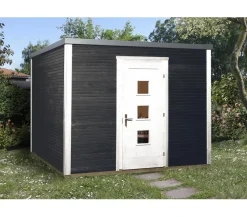 Weka Gartenhäuser & Gerätehäuser - Designhaus Line 413 Gr.2, ca. B310/H244/T310 cm Dunkelgrau
