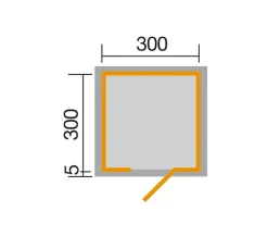 Weka Gartenhäuser & Gerätehäuser - Designhaus Line 413 Gr.2, ca. B310/H244/T310 cm Dunkelgrau