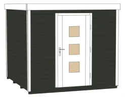 Weka Gartenhäuser & Gerätehäuser - Designhaus Line 413 Gr.1, ca. B260/H244/T260 cm Anthrazit