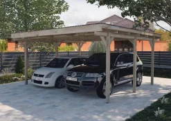 Weka Carports & Garagen - Doppelcarport 616 Natur