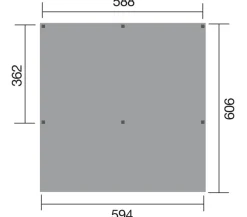 Weka Doppelcarport mit Kunststoffdach, ca. B592/H250/T606 cm Online