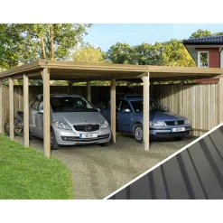 Weka Carports & Garagen > Doppelcarport 618, mit Stahldach