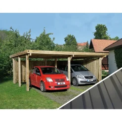 Weka Carports & Garagen > Doppelcarport 618, mit Stahldach