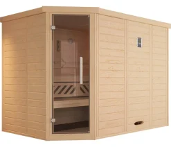 Weka Saunas & Infrarotkabinen - Ecksauna Kami mit Glastür Natur