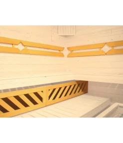 Weka Ecksauna Kemi mit Glastür und Fenster Natur New
