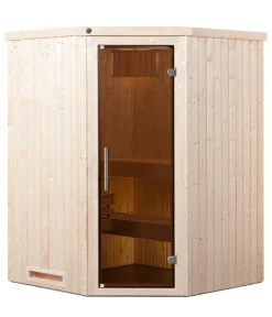 Weka Saunas & Infrarotkabinen - Ecksauna Kiruna mit Glastür, inkl. Ofen Natur