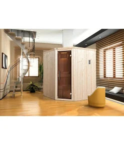 Weka Saunas & Infrarotkabinen > Ecksauna Kiruna mit Glastür, inkl. Ofen