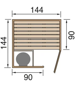 Weka Saunas & Infrarotkabinen > Ecksauna Kiruna mit Glastür, inkl. Bio-Ofen