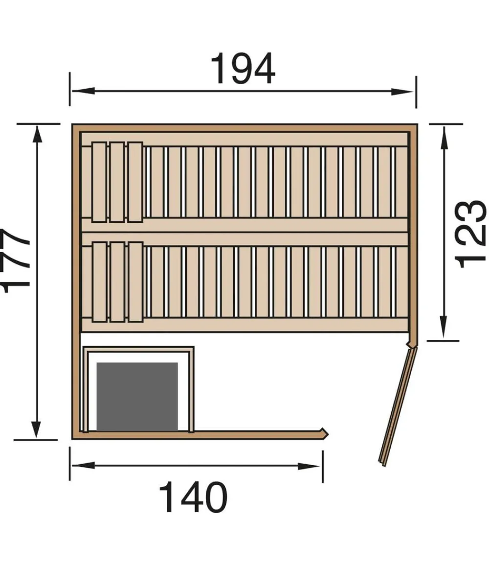 Weka Saunas & Infrarotkabinen - Ecksauna Kiruna mit Glastür, inkl. Bio-Ofen Natur