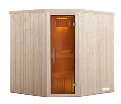 Weka Saunas & Infrarotkabinen - Ecksauna Kiruna mit Glastür, inkl. Bio-Ofen Natur