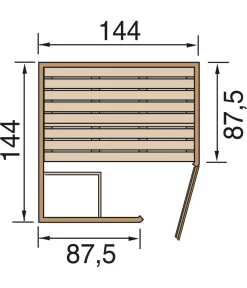 Weka Ecksauna Laukkala mit Glastür, ca. B144/H200/T144 cm Natur Clearance