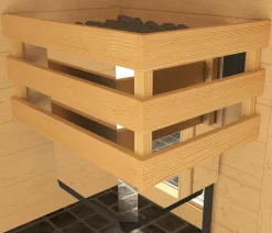 Weka Ecksauna Valida mit Glastür und Fenster inkl. Ofen, ca. B189/H203,5/T139 cm Natur