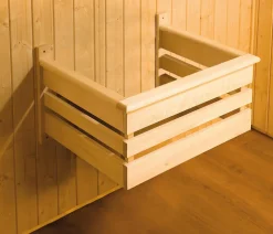 Weka Ecksauna Varberg mit Glastür inkl. Ofen, ca. B194/H199/T194 cm Natur