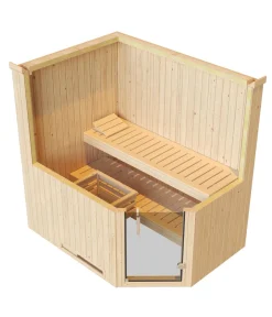 Weka Saunas & Infrarotkabinen > Ecksauna Varberg mit Glastür