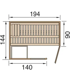 Weka Saunas & Infrarotkabinen - Ecksauna Varberg mit Glastür und Fenster Natur