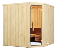 Weka Saunas & Infrarotkabinen - Ecksauna Varberg mit Glastür Natur