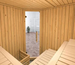 Weka Saunas & Infrarotkabinen - Ecksauna Varberg mit Glastür Natur