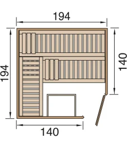 Weka Ecksauna Varberg mit Holztür, ca. B194/H199/T194 cm Natur Discount
