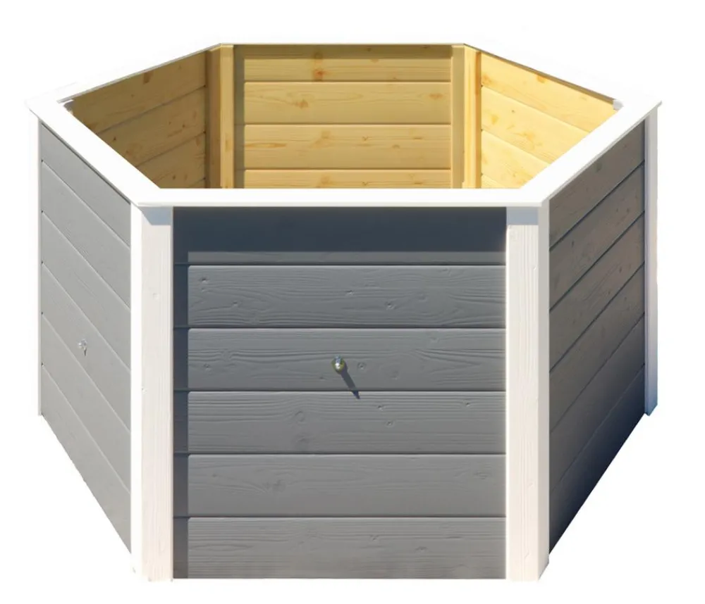 Weka Elementhochbeet 6-Ecke 669, ca. B143/H68,5/T143 cm Grau Best