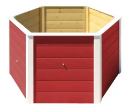 Weka Hochbeete & Frühbeete - Elementhochbeet 6-Ecke 669, ca. B143/H68,5/T143 cm Rot