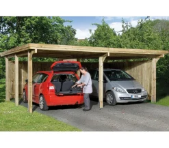 Weka Carports & Garagen > Flachdach-Doppelcarport 618