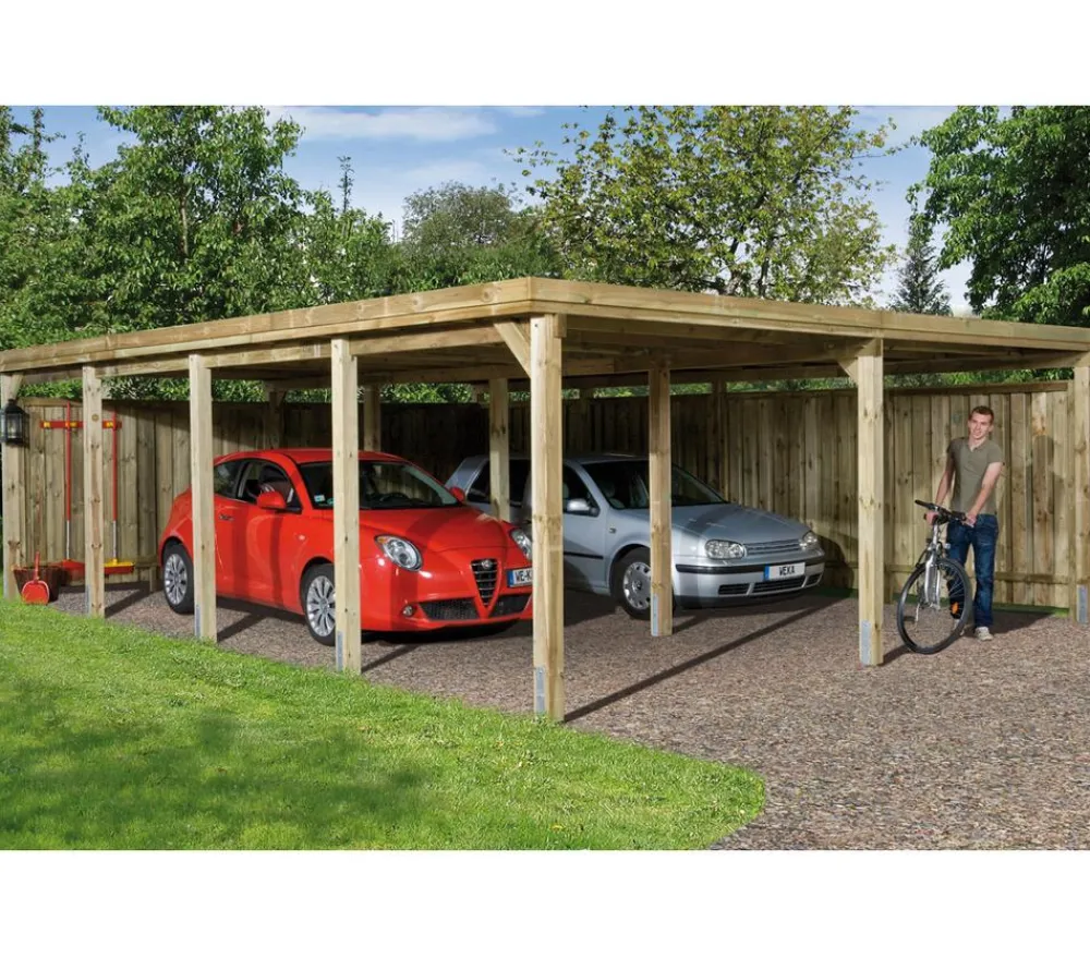 Weka Flachdach-Doppelcarport 618 Hot