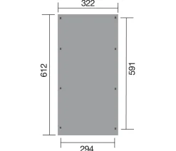 Weka Carports & Garagen - Flachdach-Einzelcarport 617 Natur